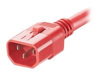 Locking power cord, IEC C14 to IEC C13, 1.8m, red