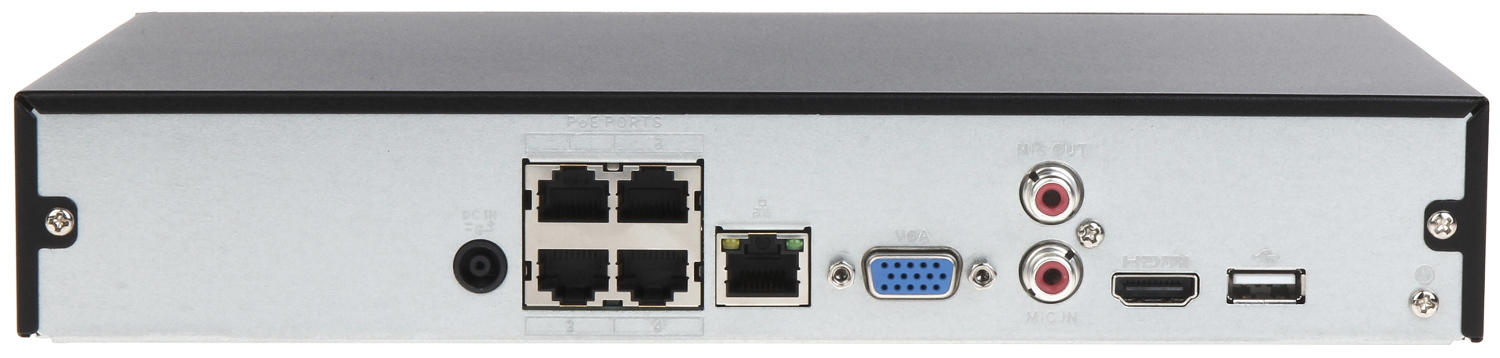 Dahua NVR4104HS-P-EI 4 kanaliga EI seeria IP salvesti, 4 PoE WizSense 80Mbps 1HDD 1U