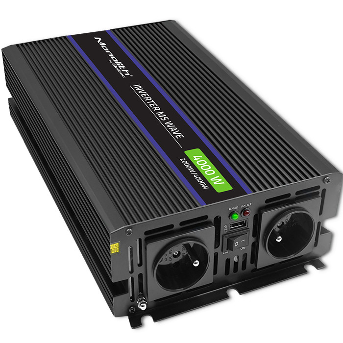 Qoltec Monolith voltage converter 4000 MS wave |12V to 230V | 2000/4000W | USB