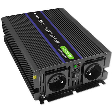 Qoltec Monolith voltage converter 3000 MS wave | 12V to 230V | 1500/3000 | USB
