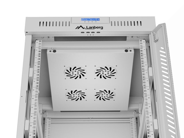 Lanberg 19&quot; v2 free-standing rack cabinet, 15U/600*800 with glass door (flat pack), LCD, grey
