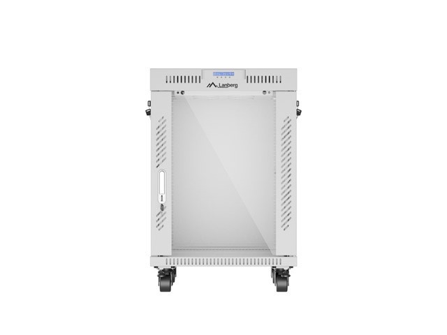 Lanberg 19&quot; v2 free-standing rack cabinet, 15U/600*600 with glass door (flat pack), LCD, grey