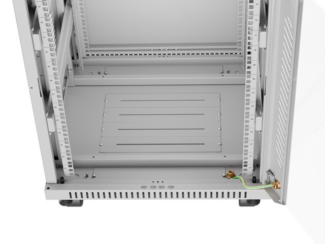 Lanberg 19&quot; v2 free-standing rack cabinet, 15U/600*600 with glass door (flat pack), LCD, grey