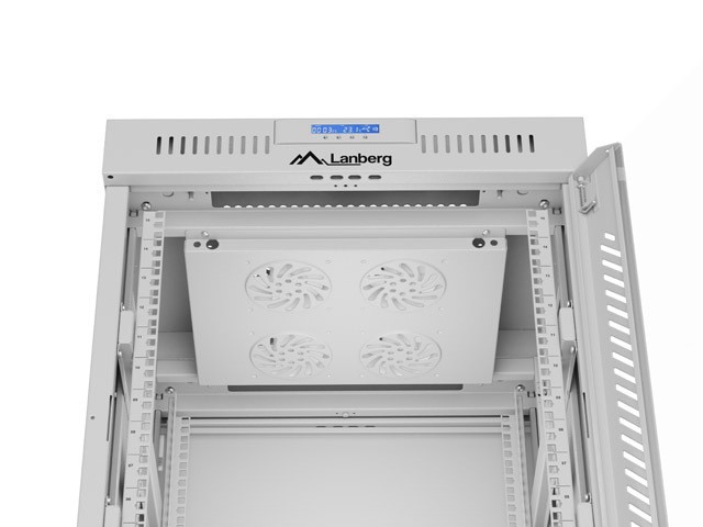 Lanberg 19&quot; v2 free-standing rack cabinet, 15U/600*600 with glass door (flat pack), LCD, grey