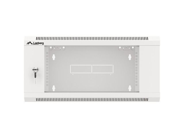 Lanberg 19&quot; wall-mount rack cabinet, 4U/570*600 with glass door (flat pack), grey