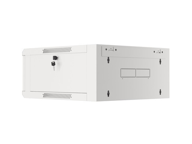 Lanberg 19&quot; wall-mount rack cabinet, 4U/570*600 with glass door (flat pack), grey