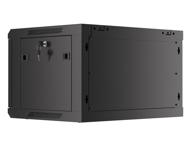 Lanberg 19&quot; wall-mount rack cabinet, 6U/600*450 with metal door (flat pack), black