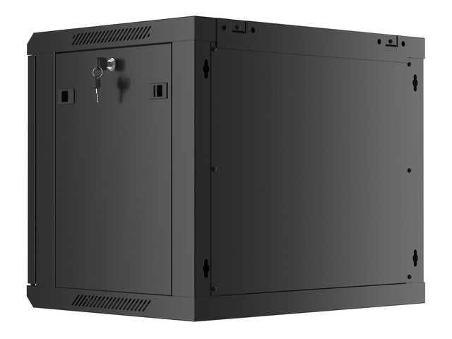 Lanberg 19&quot; wall-mount rack cabinet, 9U/600*450 with metal door (flat pack), black