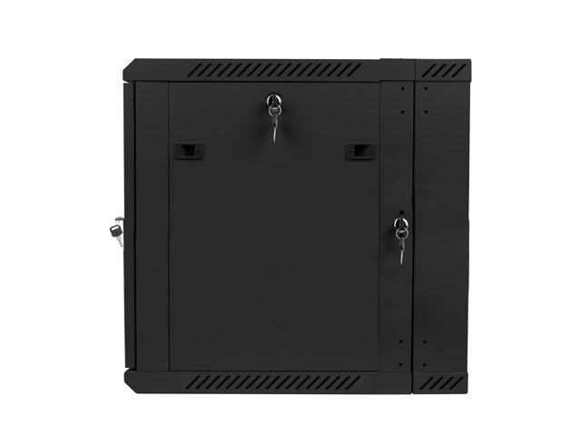 Lanberg 19&quot; wall-mount double-section rack cabinet, 12U/600*600 with glass door (flat pack), black