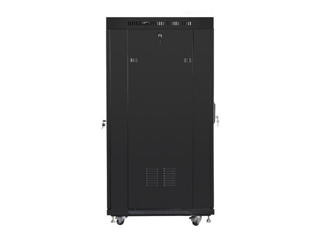 Lanberg 19&quot; 27U free standing rack cabinet, 600*800, mesh door, LCD, flat pack, black