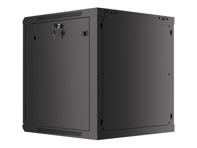 Lanberg wall-mount rack cabinet 19&quot; 12U 600*600 with glass door (flat pack), black
