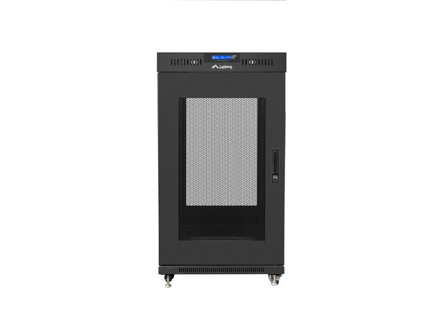 Lanberg 19&quot; 22U free-standing rack cabinet (flat pack), 800*800 black, LCD with mesh door
