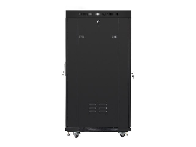 Lanberg 19&quot; rack cabinet V2, free-standing 27U/800*1000 (flat pack) with glass door, LCD, black