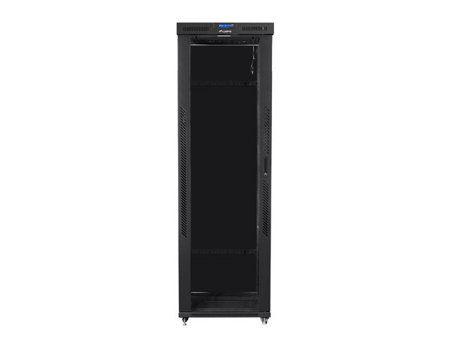Lanberg free-standing rack 47U*800*1000 19&quot; with glass door, LCD, black, flat pack
