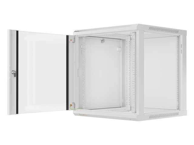 Lanberg 19&quot; wall-mount cabinet 12U/600*600 with glass door (flat pack), grey
