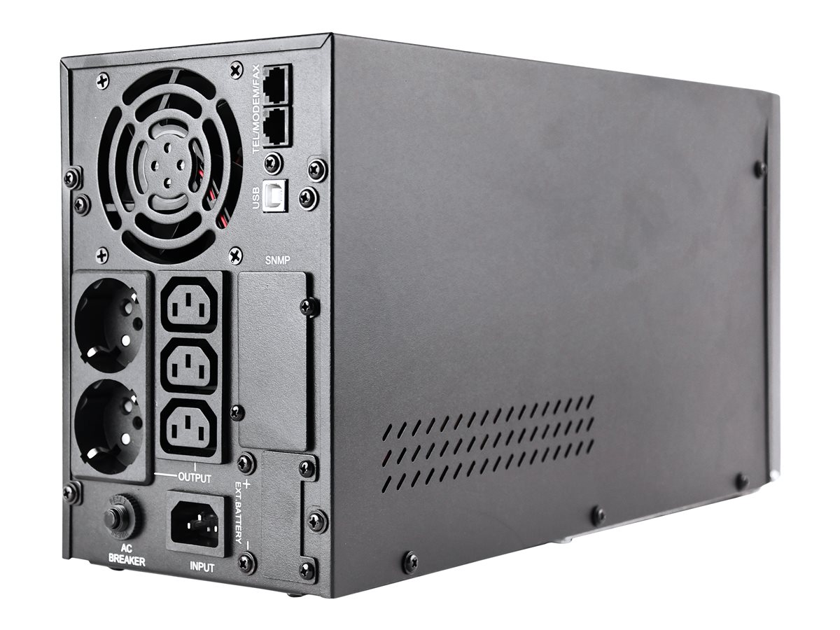 Energenie by Gembird line-interactive UPS 2000VA/1600W, pure sine, 2*Schuko 3*IEC 230V out USB-BF LCD display