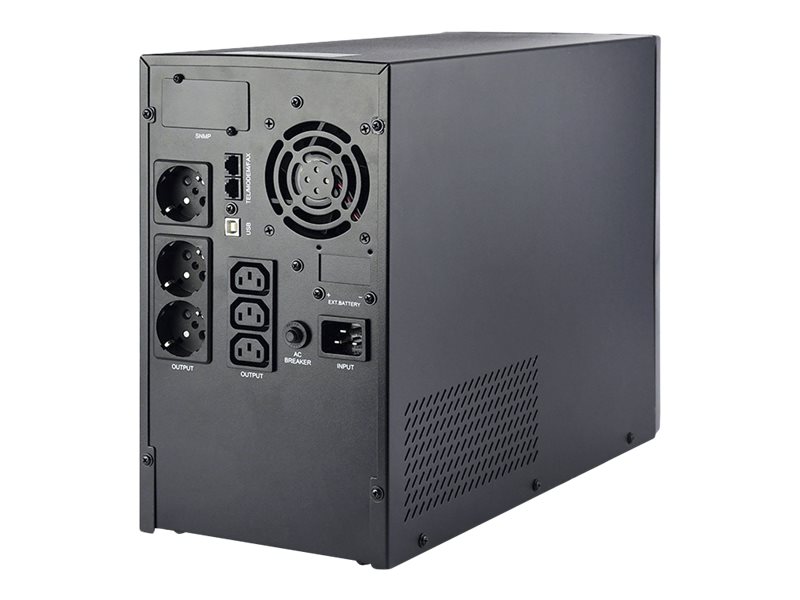 Energenie by Gembird line-interactive UPS 3000VA/2400W, pure sine, 3*Schuko 3*IEC 230V out USB-BF LCD display
