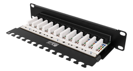 10&quot; patch panel, 12*RJ45, CAT6, UTP, 1U, metal, must