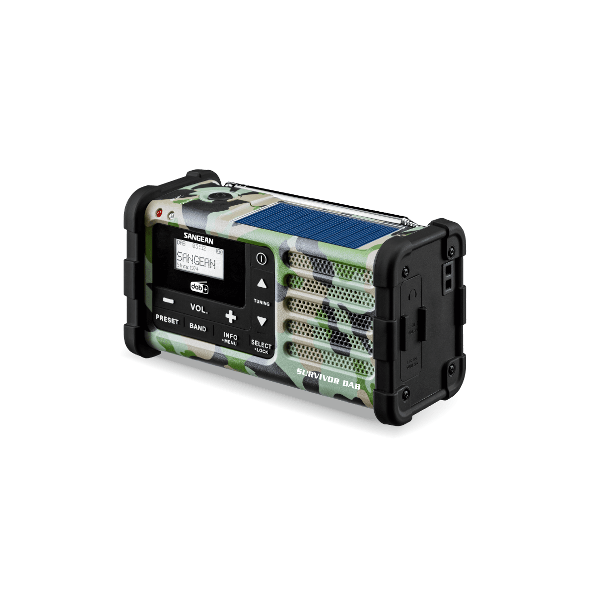 Sangean mitmetoitega DAB+/FM-RDS raadio, kamuflaaž