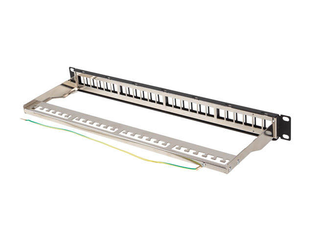 Lanberg 19" 1U patch panel, blank, FTP for keystone modules, black