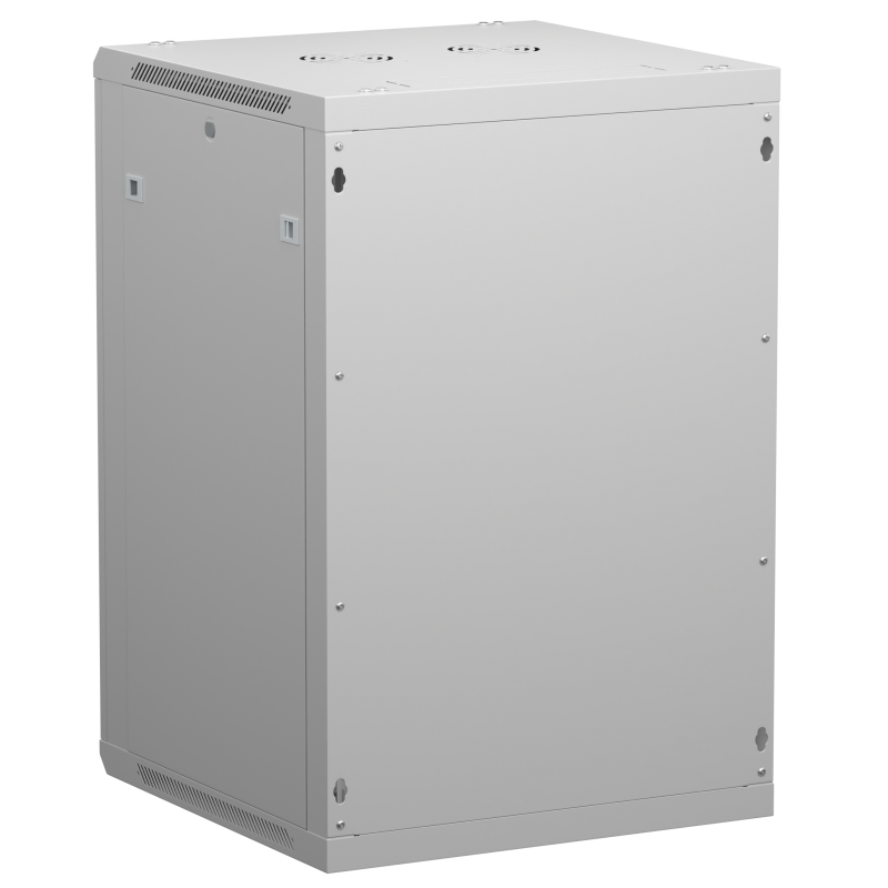 Netrack 19" wall-mount rack cabinet, 18U 600*600, glass door, grey, flat-pack