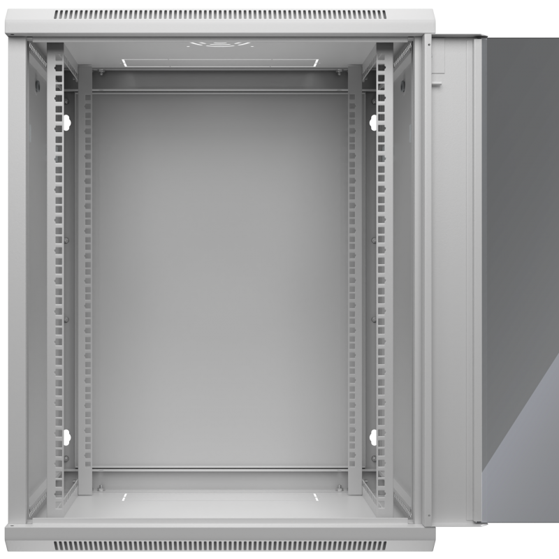 Netrack 19" wall-mount F-Line rack cabinet, 15U 600*450, glass door, gray, flat-pack