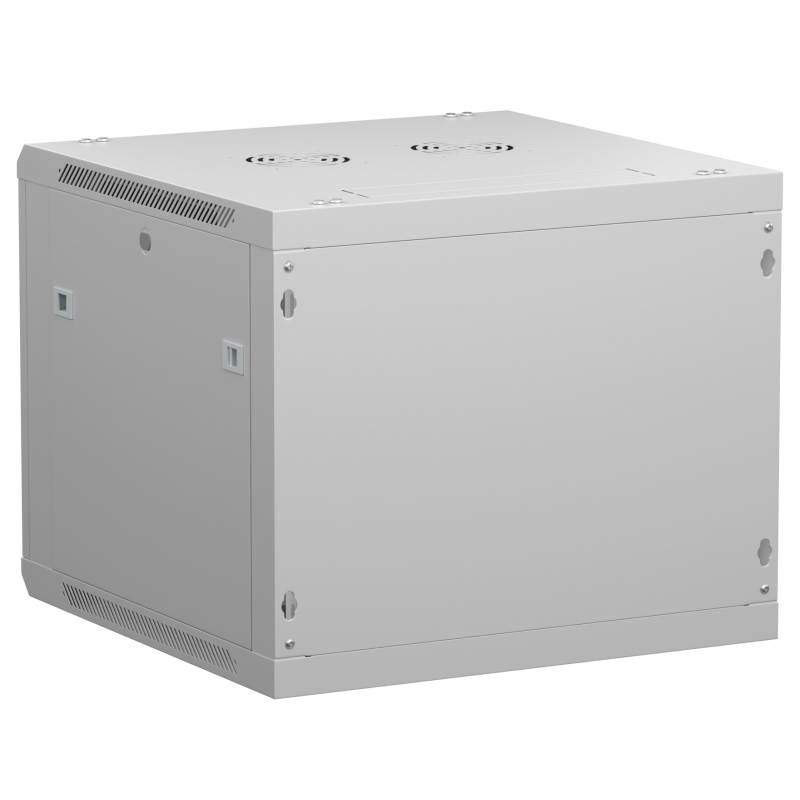 Netrack 19" wall-mount F-Line rack cabinet, 9U 600*600, glass door, gray, flat-pack