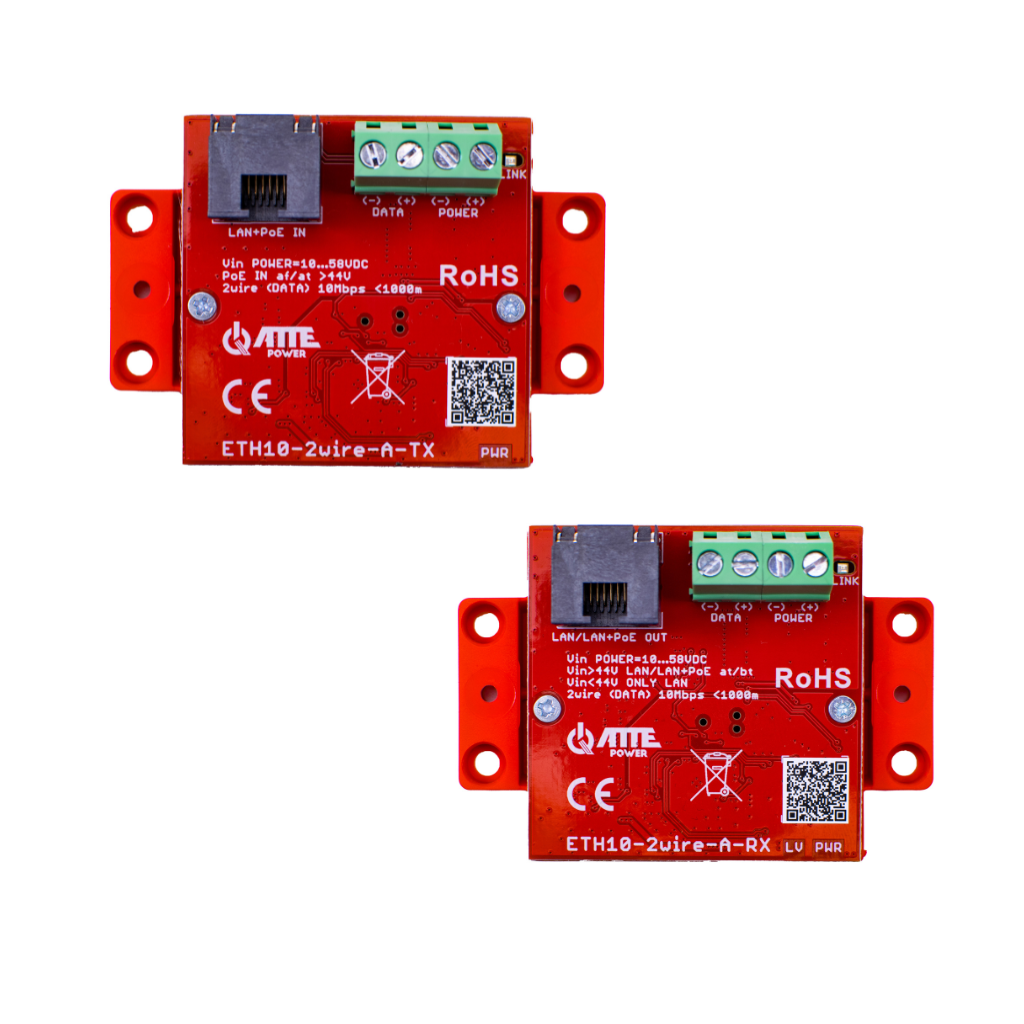 Set for 10Mbps LAN + PoE transmission over 2 wires
