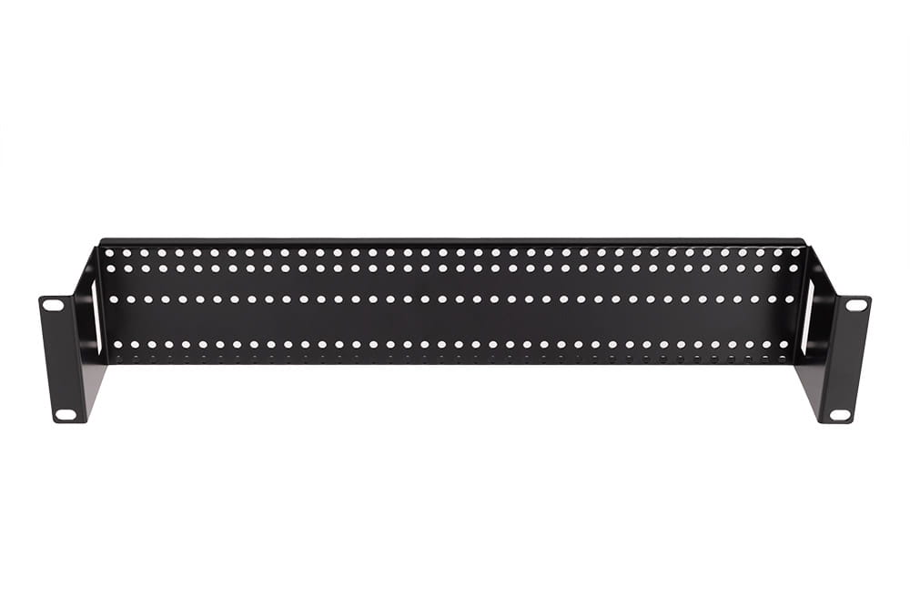 19" 2U rack mounting adapter with holes