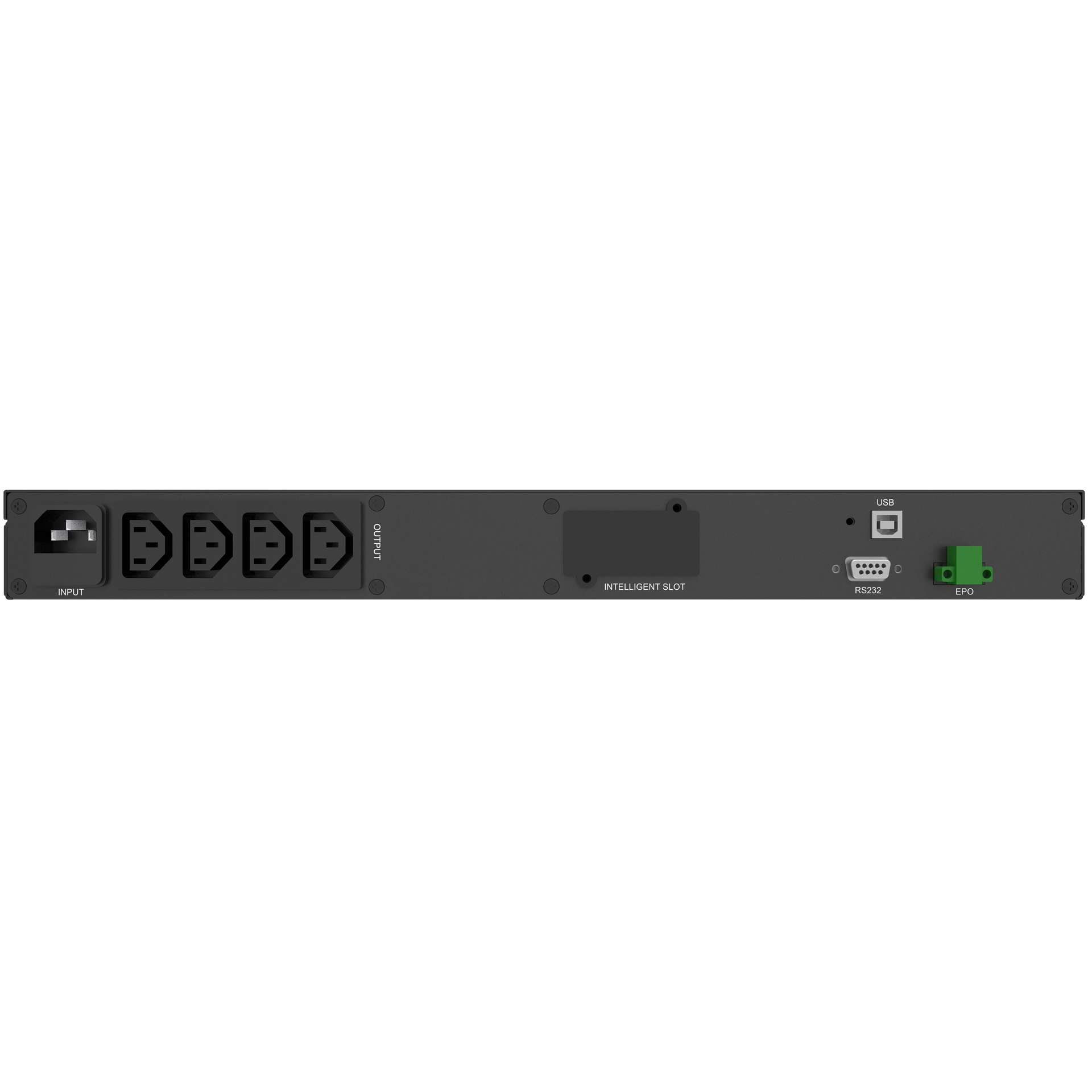 Line-interactive UPS 500VA/300W, 4*IEC out, USB HID/RS-232, 1U rm
