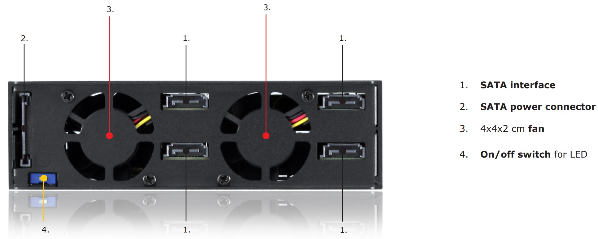 4 bay 2.5" SATA III/SAS II HDD aluminium trayless hot swap mobile rack backplane, 6Gbps