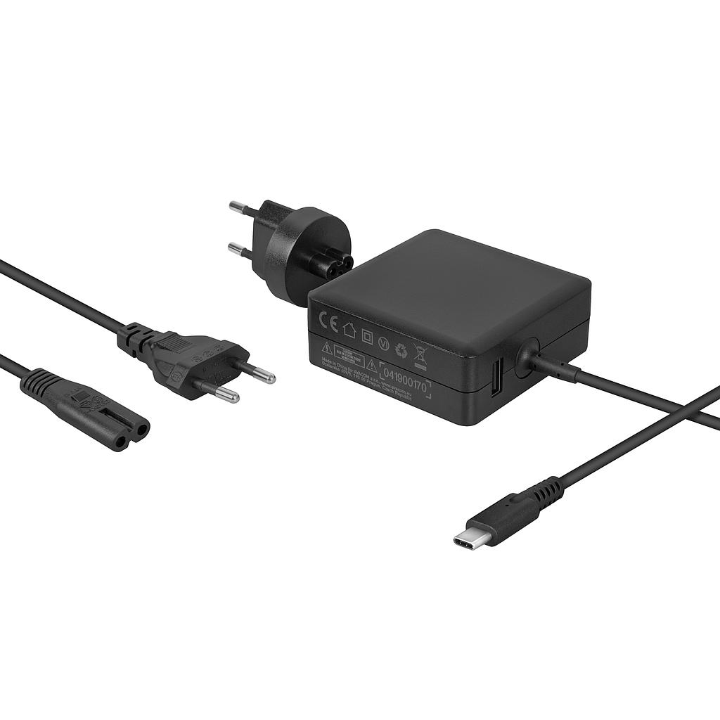 Avacom charging adapter USB Type-C 65W power delivery, + USB A
