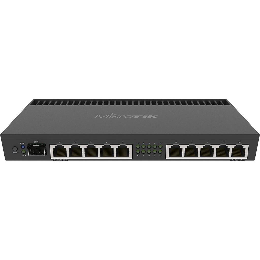 MikroTik router, 10*Gigabit port, Quad-core 1.4Ghz CPU, 1GB RAM, 1*SFP+, desktop/rm