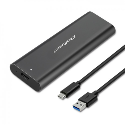 Qoltec enclosure for M.2 SSD drive, NVMe/USB type C, Black