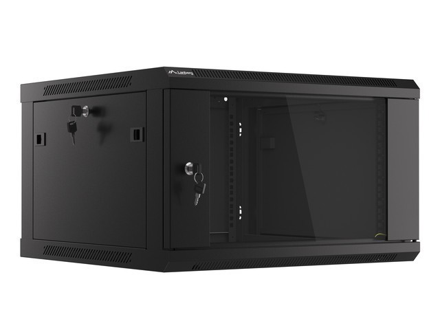 Lanberg wall-mounted rack 19" demounted flat pack 6U/600*600mm, black