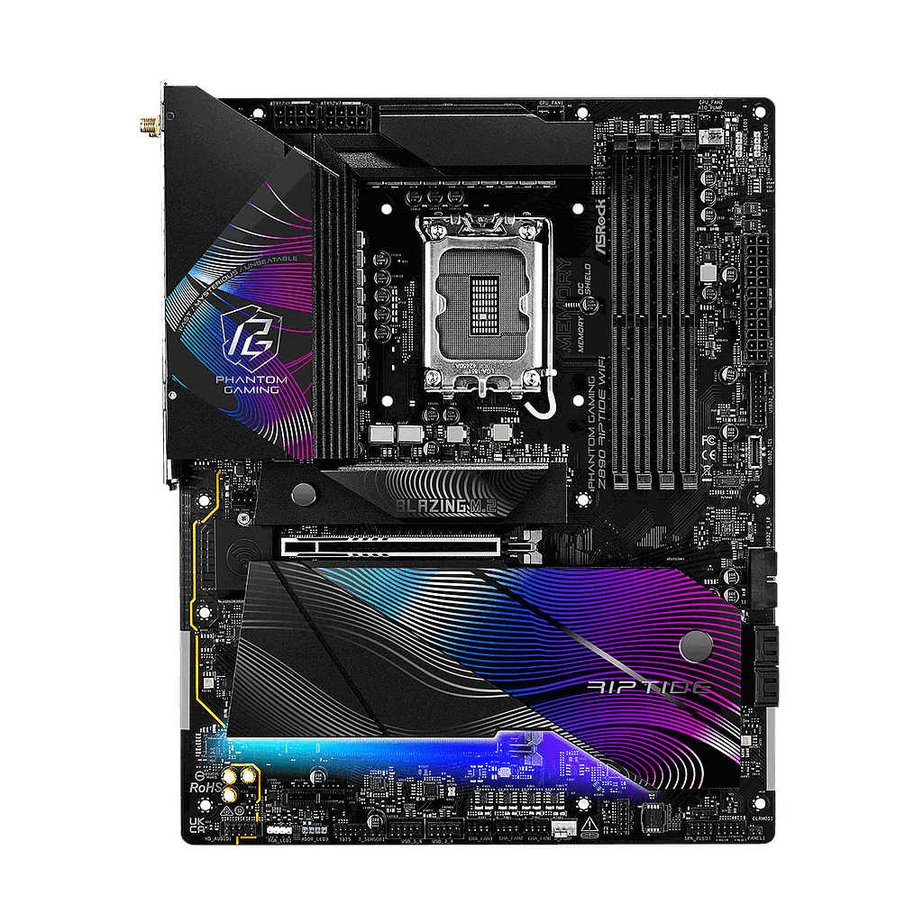 ASRock Phantom gaming Z890 Riptide Wi-Fi motherboard, ATX, LGA1851 socket