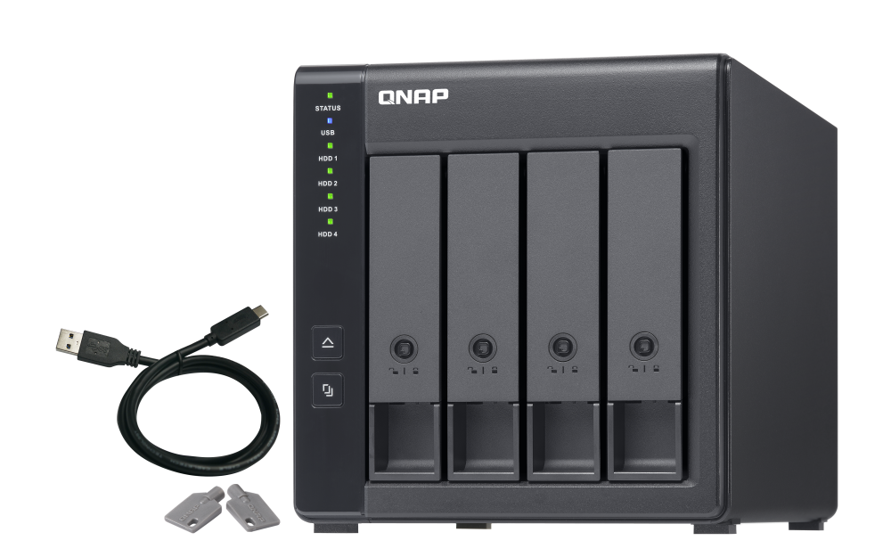QNAP 4 bay USB Type-C direct attached storage (DAS) with hardware RAID (diskless)