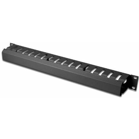 Digitus 19" 1U rack cable management panel, black