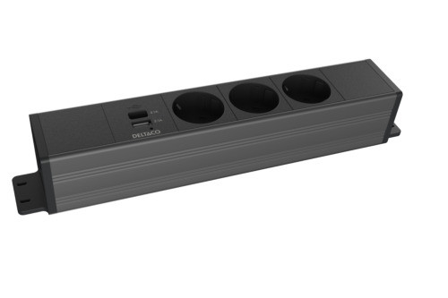 Lauaalune pistikupesa, 3 väljundit, 1*21W A+C USB laadija, GST18 pistik kaablil