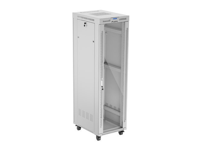 Lanberg 19" v2 free-standing rack cabinet, 42U/600*800 with glass door (flat pack), grey
