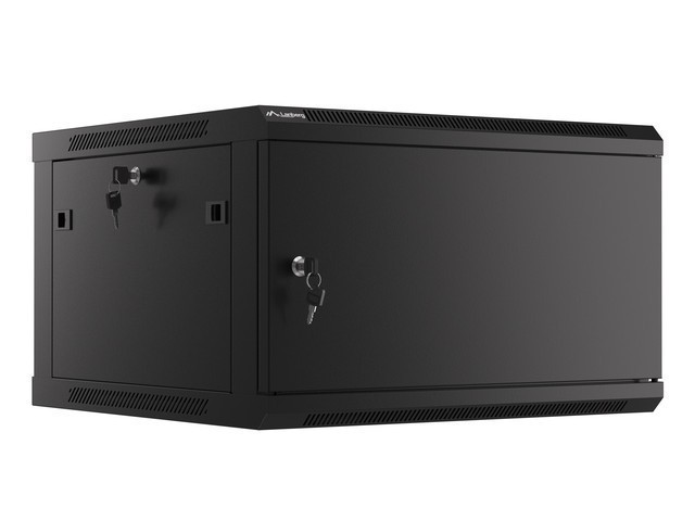 Lanberg 19&quot; wall-mount rack cabinet, 6U/600*600 with metal door (flat pack), black