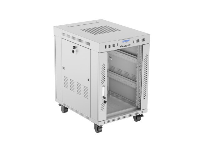 Lanberg 19&quot; v2 free-standing rack cabinet, 15U/600*800 with glass door (flat pack), LCD, grey