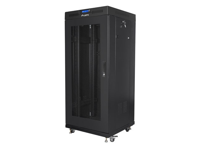 Lanberg 19&quot; v2 free-standing rack cabinet, 27U/600*600 with mesh door (flat pack), LCD, black