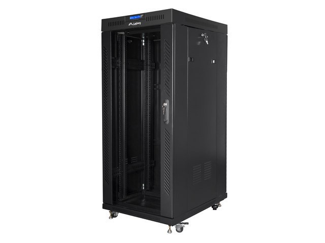 Lanberg 19&quot; free-standing rack cabinet, 27U/800*1200 with glass door (flat pack), LCD, black