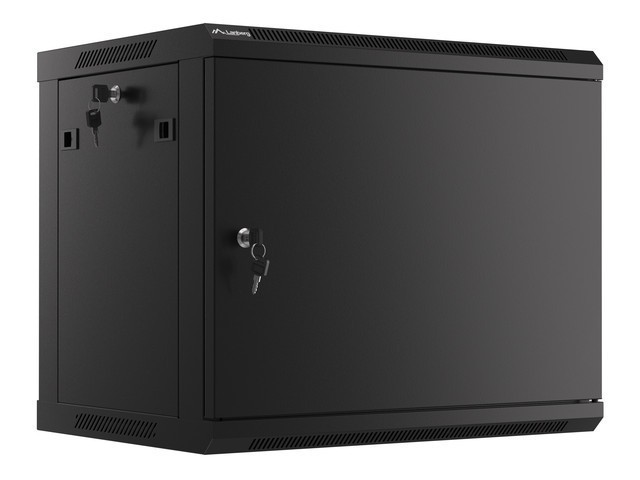 Lanberg 19&quot; wall-mount rack cabinet, 9U/600*450 with metal door (flat pack), black