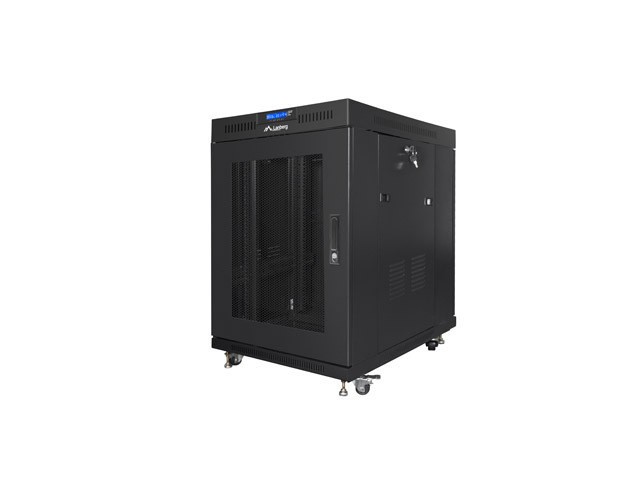 Lanberg 19" v2 free-standing rack cabinet, 15U/800*1000 with mesh door (flat pack), LCD, black