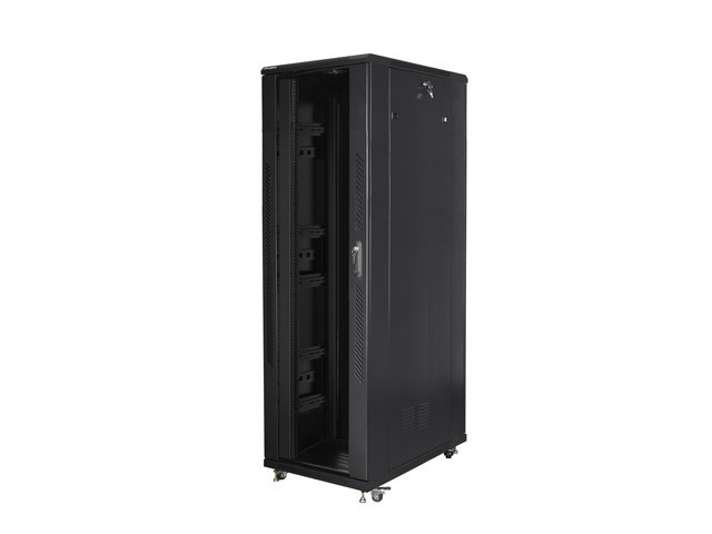 Lanberg 19&quot; free-standing rack cabinet 42U*800*1200 with glass door (flat pack), black