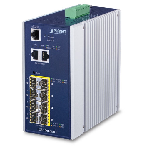 Planet industrial 6-port 100/1000X SFP + 2-port 1G/2.5G SFP + 2-port 10/100/1000T managed switch