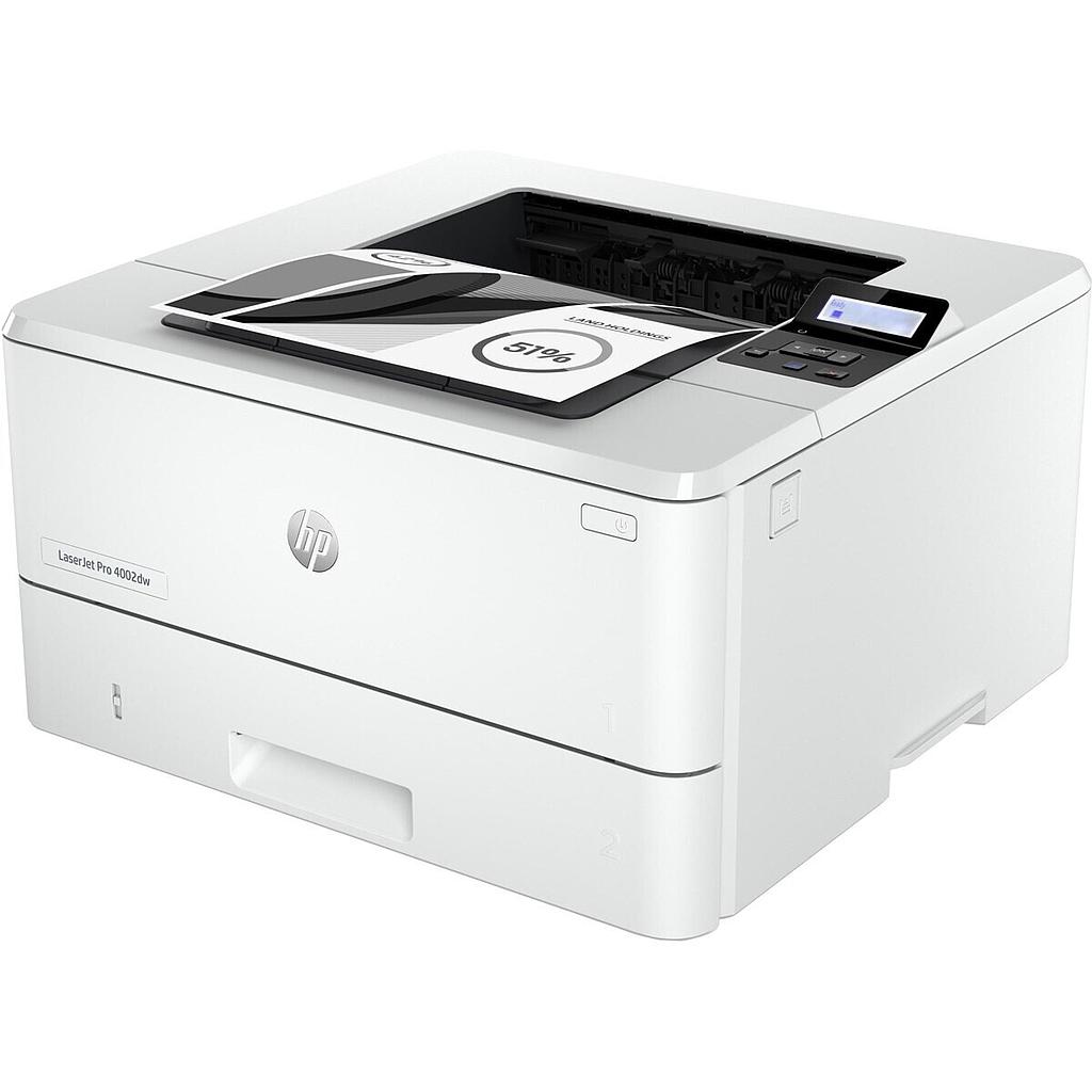 HP LaserJet Pro 4002dw printer mono duplex laser A4, 4800*600dpi, 40ppm, 350sheets, USB, LAN, Bluetooth, Wi-Fi