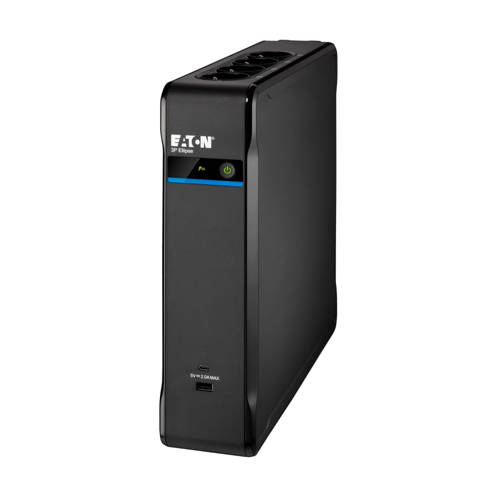 Eaton 3P Ellipse off-line UPS USB DIN, 1700VA/1040W, input: C14, outputs: (4) Schuko, (4) Schuko surge only, USB charge, tower